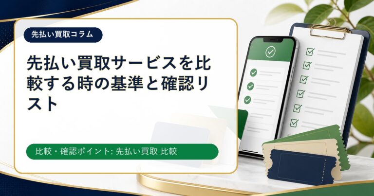 先払い買取サービスを比較する時の基準と確認リスト