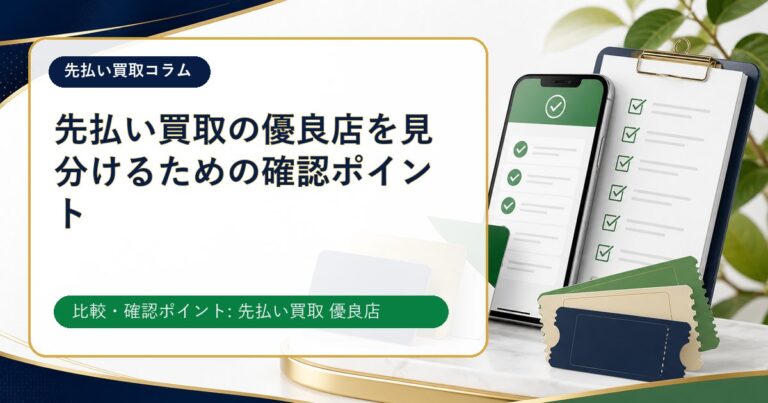 先払い買取の優良店を見分けるための確認ポイント