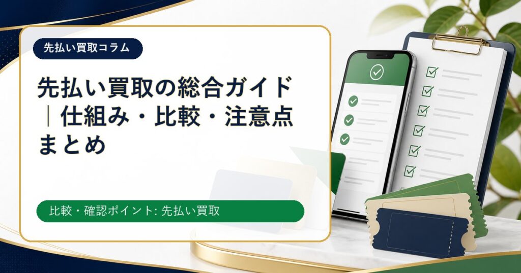 先払い買取の総合ガイド｜仕組み・比較・注意点まとめ