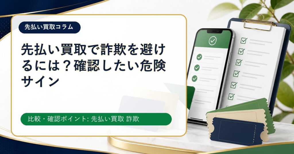 先払い買取で詐欺を避けるには？確認したい危険サイン