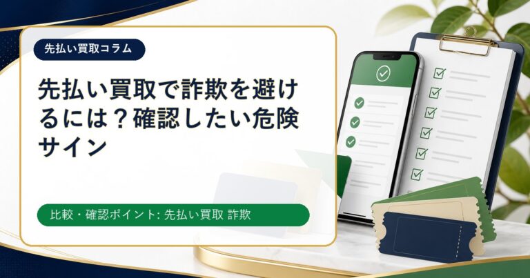 先払い買取で詐欺を避けるには？確認したい危険サイン
